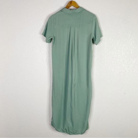 & Other Stories Green Satin Shirt Midi Dress - Picture 6 of 6